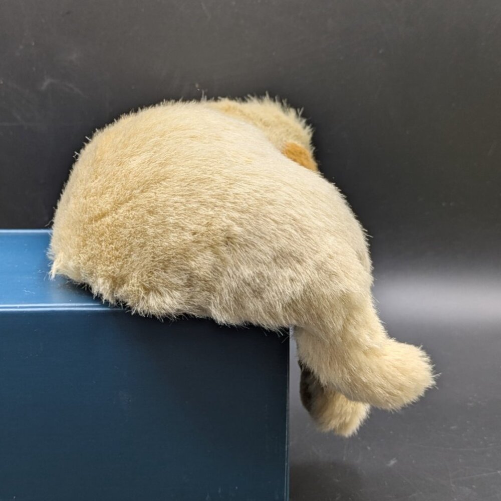Sleeping Dog Shelf Sitter Blonde Napping Puppy Faux Fur Velvet 7" - Picture 4 of 7
